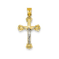 Two-Tone Diamond-Cut Crucifix Pendant