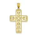 14K Filigree Mirror Cross Pendant