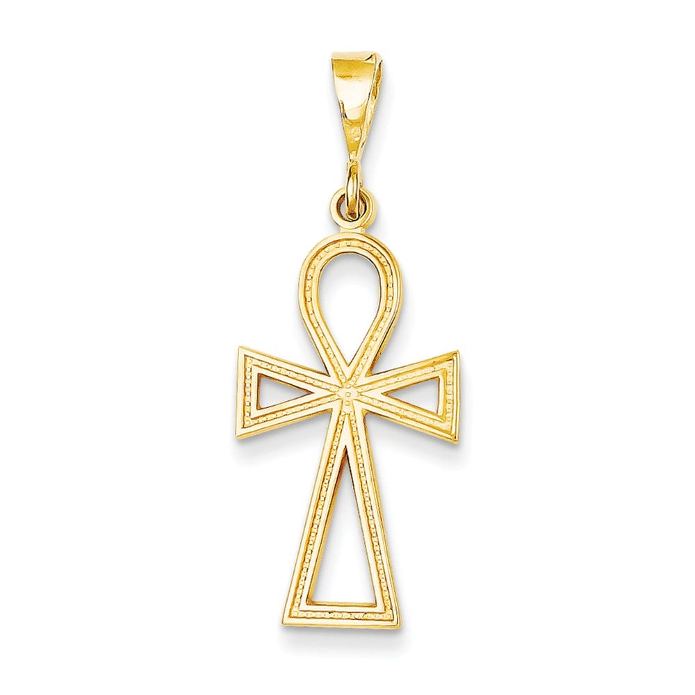 14K Ankh Cross Charm