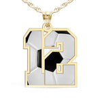Color Enameled Soccer Number Charm or Pendant with 2 Digits