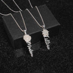 Birth Month Flower Name Necklace with Chain