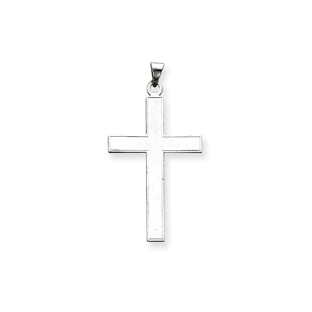 14K White Gold Florentine Cross Pendant