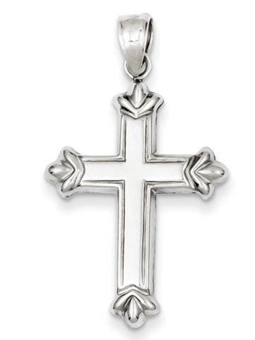 Sterling Silver Fleur-De-Lis Cross Pendant
