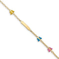 Custom Engraved 14K Gold Children's Butterfly Charm ID Bracelet