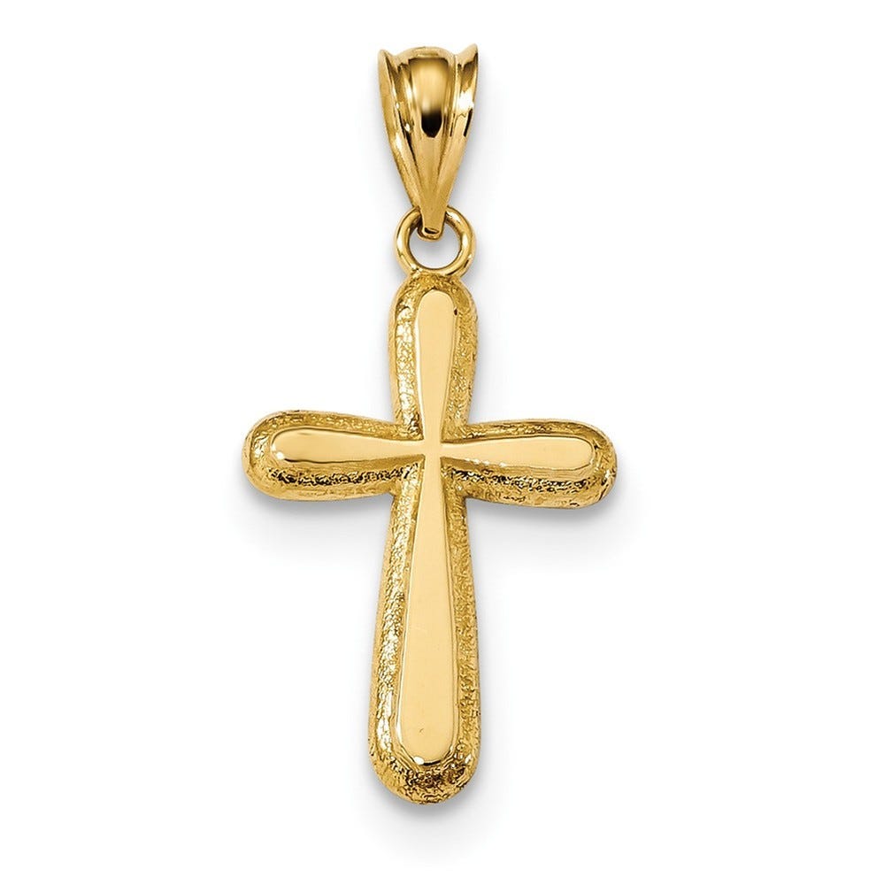 14K Polished Cross Pendant