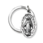 Miraculous Medal Pewter Religious Keychain