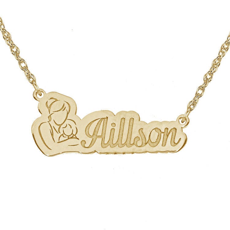 Personalized Mother's & Daughter Pendant with 18" Chain