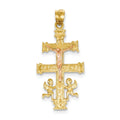 14K Two-Tone Cara Vaca Crucifix Pendant