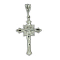 Sterling Silver Stepped-Arm Crucifix Pendant