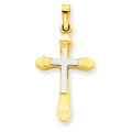 14K Two-Tone Hollow Cross Pendant
