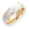 14K Two-Tone Approx. 0.28 Inch Design-Etched Wedding Band