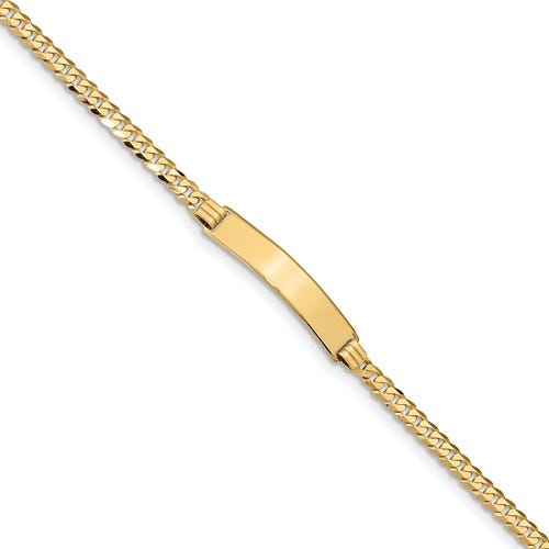 Custom Engraved 14K Gold Women's Curb Link ID Bracelet