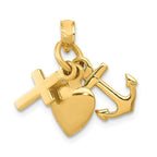 14K Faith Hope And Charity Charm