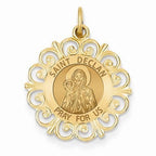 Saint Declan Round Filigree Religious Medal