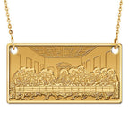 The Last Supper Rectangle Pendant with Religious Medal/ 18" Box Chain Included