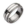 Titanium Grooved and Beaded Approx. 0.31 Inch Polished Wedding Band