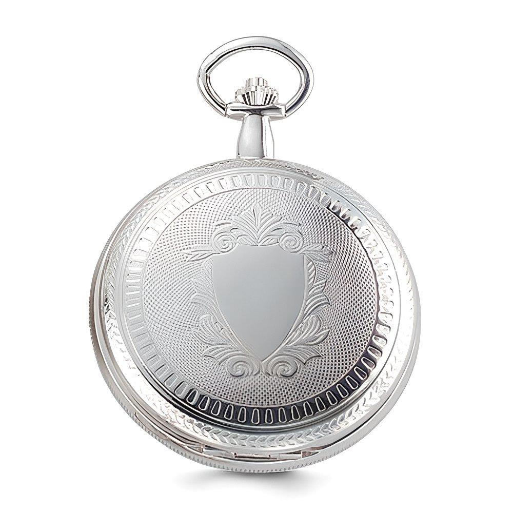 Charles Hubert Chrome Tone Two Photo Pocket Watch