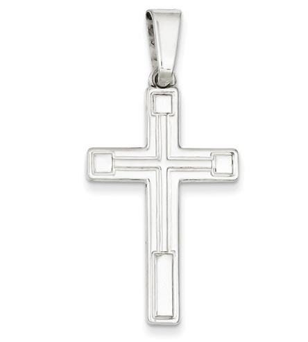 Sterling Silver Polished Openwork Cross Pendant