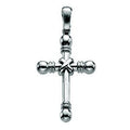 14K White Gold Knobbed-Terminals Cross Pendant