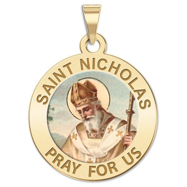 Saint Nicholas Religious Medal "Color"