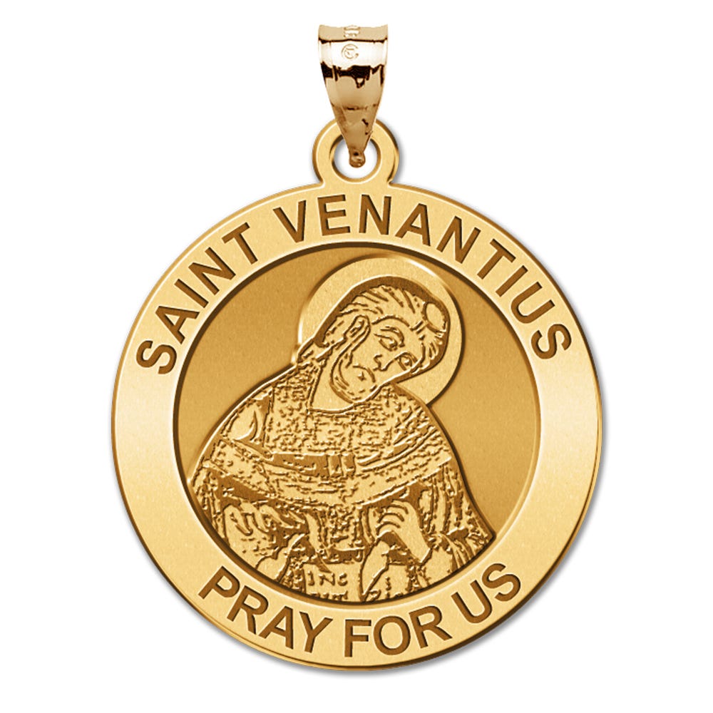 Saint Venantius Round Religious Medal