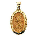 Hollow Oval St. Christopher Medal
