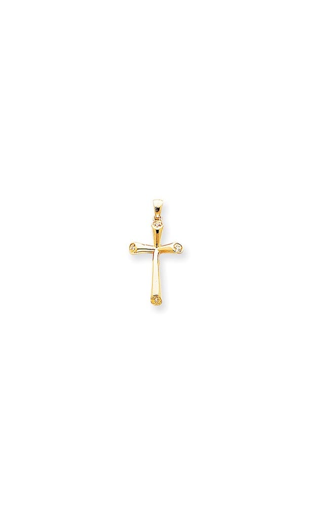 14K Diamond Cross Pendant