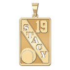 Personalized Softball Pendant with Cut-Out Name & Number