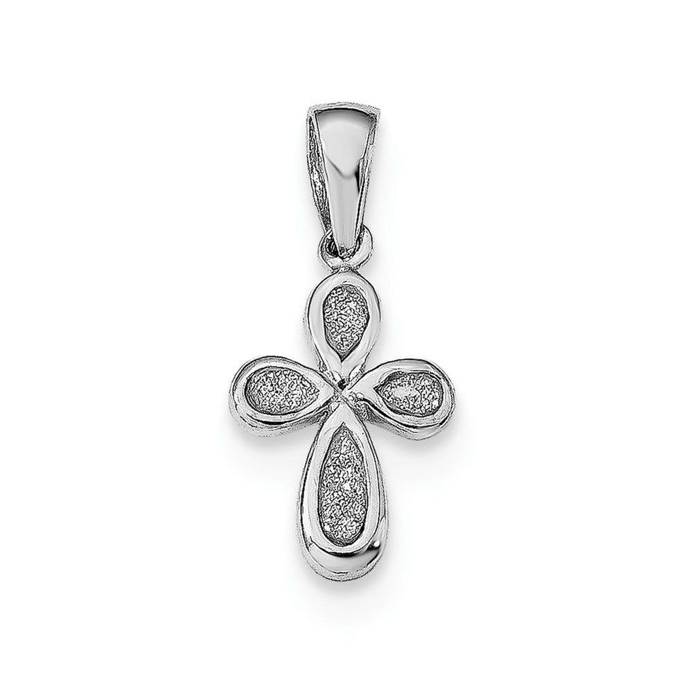 Enamel And Glitter Fabric Cross Pendant