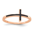Rose Gold Plate Over Sterling Silver Antiqued Sideways Cross Ring