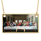 The Last Supper Rectangle Pendant with Religious Medal/ 18" Box Chain Included