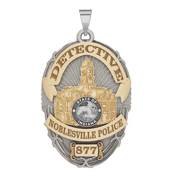 Personalized Noblesville Indiana Police Badge with Your Rank and Number