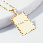 Engravable Rectangle with Diamond Cut Pendant or Charm