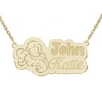 Personalized Mother with Son & Daughter Pendant with 18" Chain
