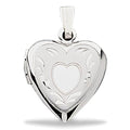 14K White Gold Small Heart Photo Locket