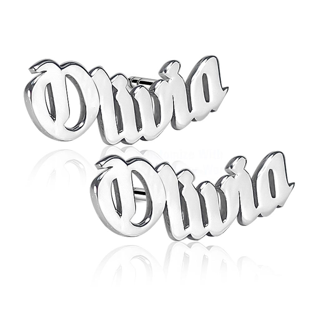 Old English Name Earrings