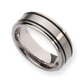 Titanium Black Accent Approx. 0.31 Inch Brushed and Polished Wedding Band