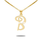 Initial Necklace with Tiny Heart