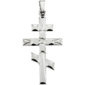 14K White Gold Orthodox Cross Pendant