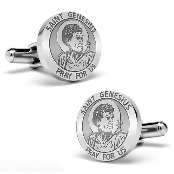 Saint Genesius Stainless Steel Cufflinks