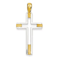 Two-Tone Fancy Inset-Stripe Cross Pendant