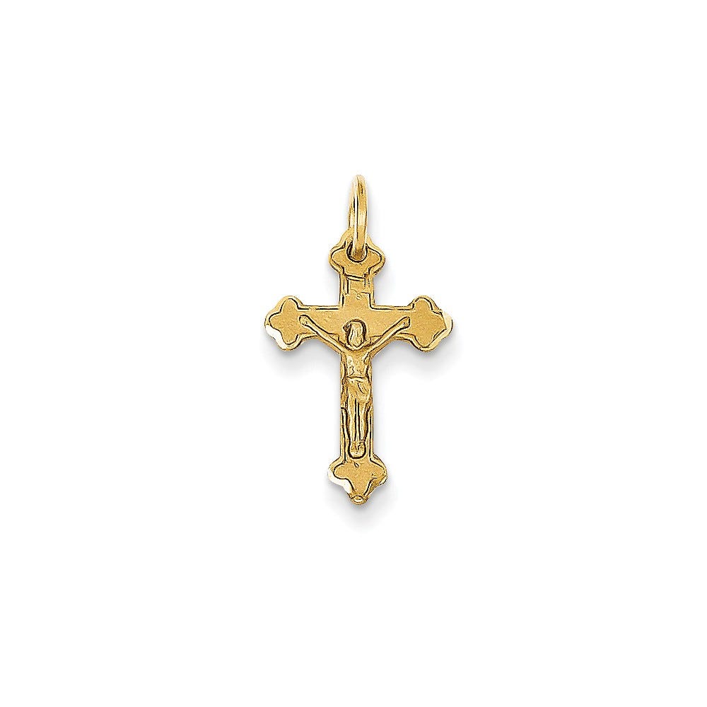 14K Inri Diamond-Cut Crucifix Charm