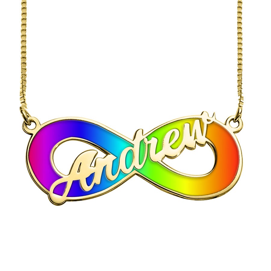 Personalized Autism Awareness Infinity Name Necklace