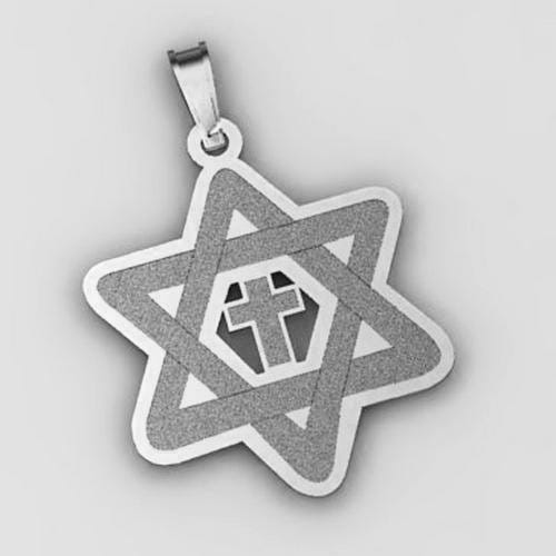 "Star of David" with Cross Cut-Out Pendant