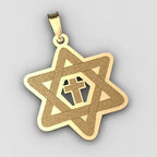 "Star of David" with Cross Cut-Out Pendant