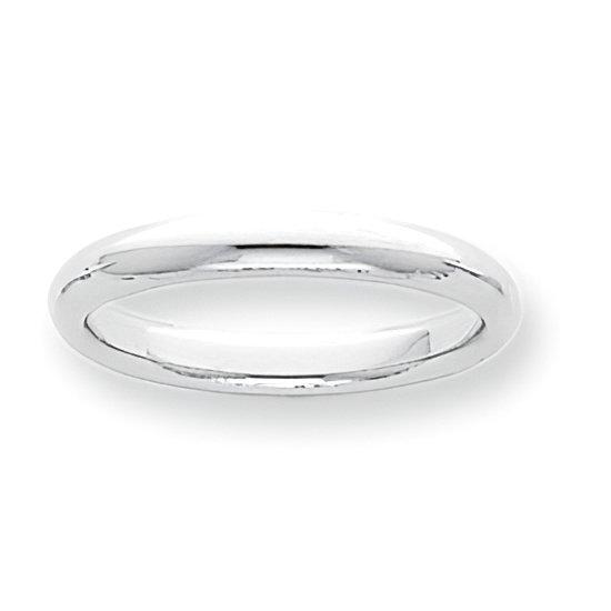 Platinum Approx. 0.12 Inch Half-Round Comfort Fit Lightweight Band