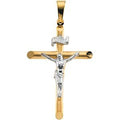 Two-Tone Rounded-Tip Crucifix Pendant