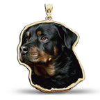Rottweiler Dog Color Portrait Charm or Pendant