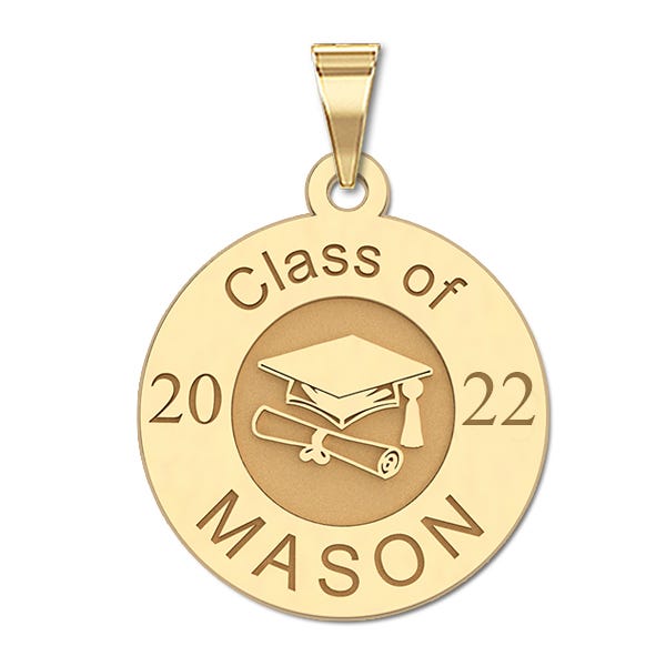 25 Personalized Round Graduation Charm