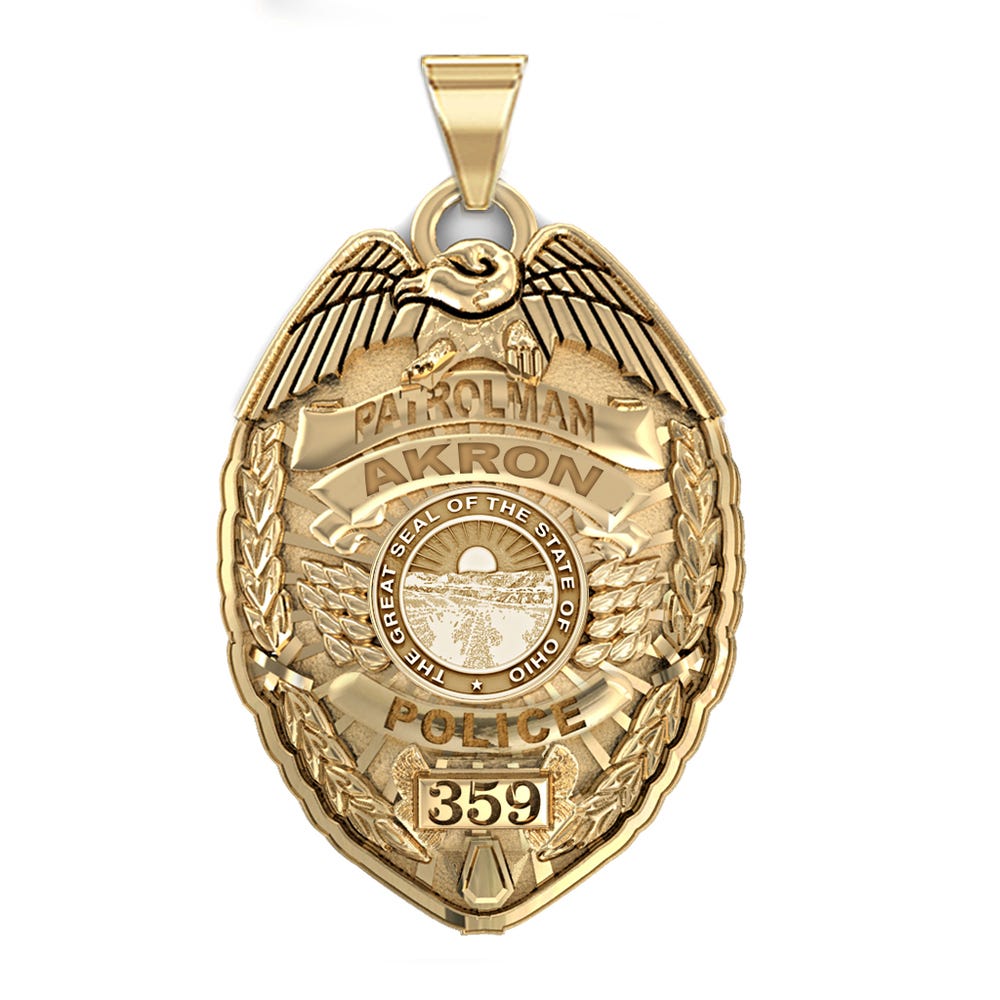 Personalized Ohio Police Badge with Your Name, Rank, Number & Department